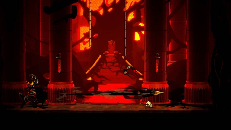 游戏内战斗画面，角色正在进行高难度跳跃躲避陷阱