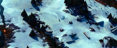 滑雪者在广阔的雪地中灵活穿梭，身后留下清晰的滑痕轨迹