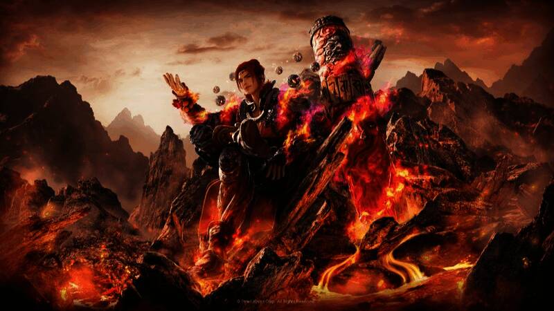 行者手持金箍棒，脚踏筋斗云，展现出孙悟空般的战斗姿态