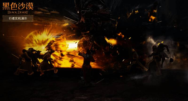 行者腾云驾雾，背景为烈焰战场，气势逼人