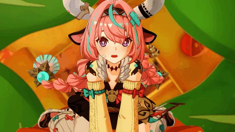 瓦雷莎角色立绘，手持长枪，面带面具，身后火焰缭绕