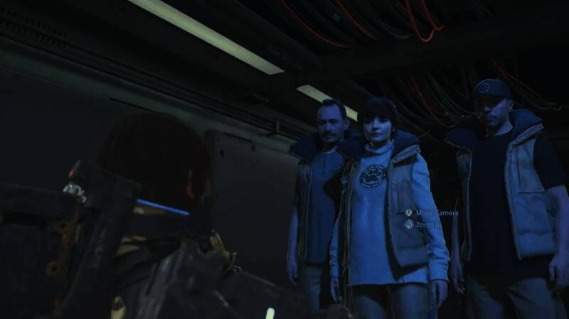 CHVRCHES乐队成员在游戏中的全息剪影，背景为电子音效波纹