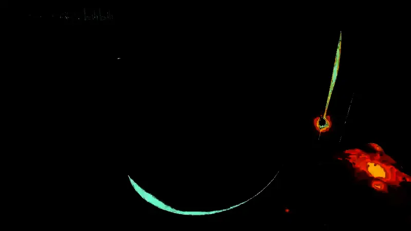 飞燕刀空中连招收尾画面，敌人被斩落尘埃