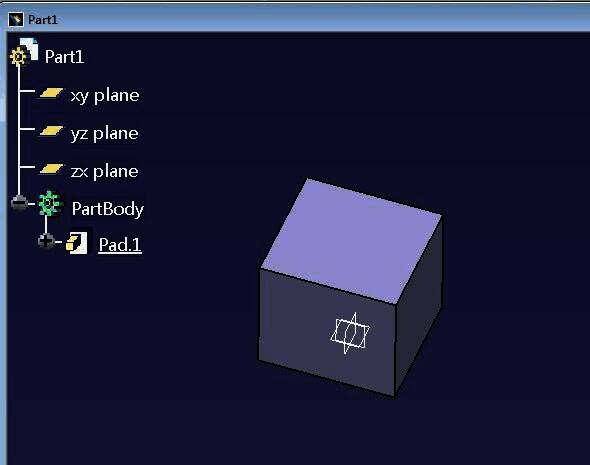 CATIA软件中使用凸台功能创建基础几何体的操作界面截图