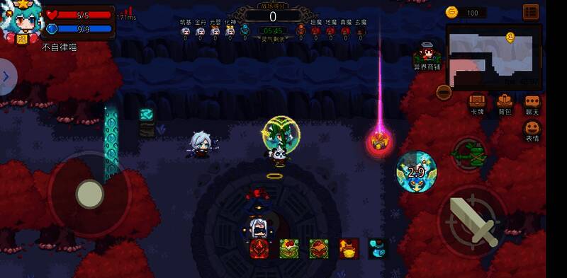 角色在石柱附近战斗，怪物与石板掉落位置接近