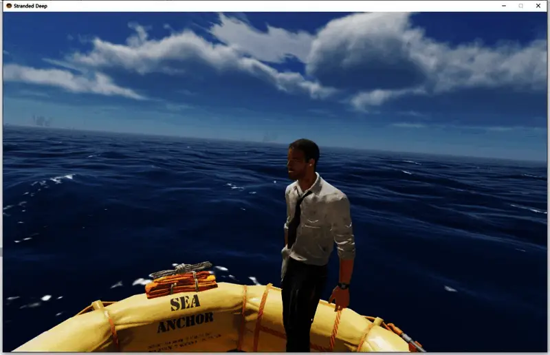 战斗场景截图，玩家合力对抗巨型鲨鱼