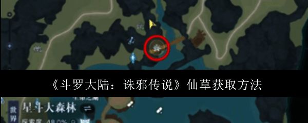 游戏主界面地图展示，星斗大森林区域被重点标注