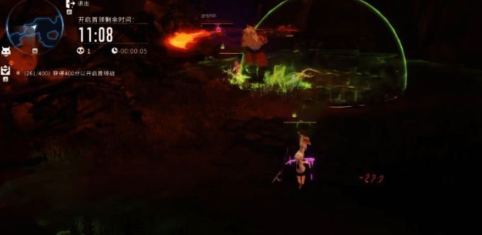 玩家组队对抗黑化蒂娜，配合走位与技能释放场景