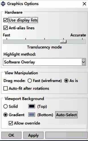 ABAQUS图形设置界面，显示Gradient和Solid选项