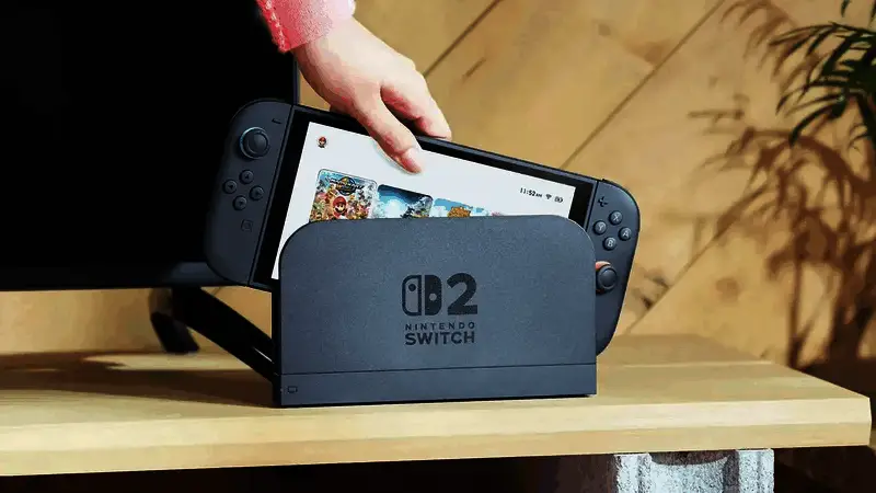 任天堂Switch 2主机外观展示图，整体设计简洁现代