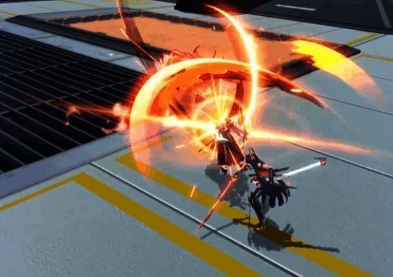 秋云发动多段连斩过程演示，剑影交错，敌人被连续击中