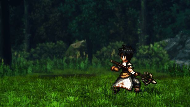 主角团四人组并肩而立，背景为战火后的废墟