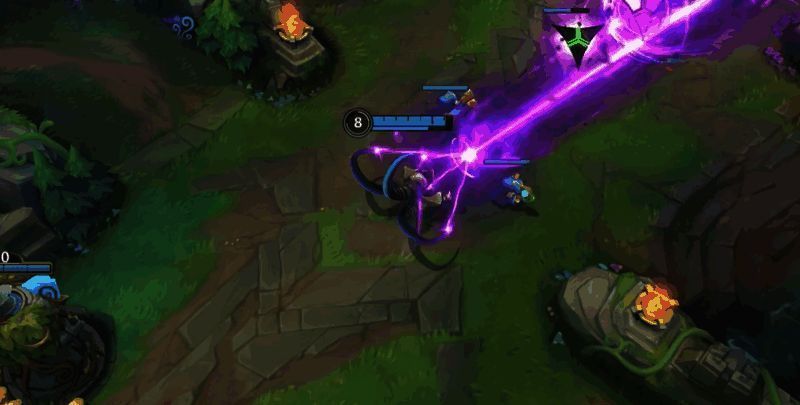 维克兹释放3技能瞬间，脚下出现巨大能量圈，敌人被弹起