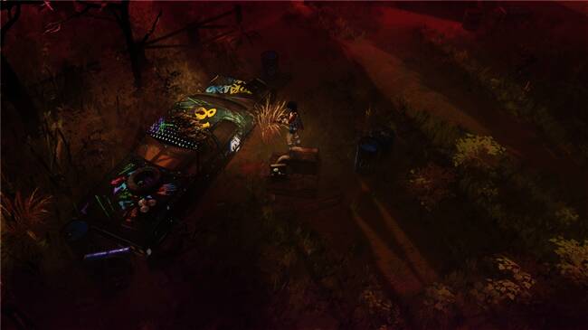 游戏内战斗画面，展示角色手持武器与怪物对峙的紧张时刻