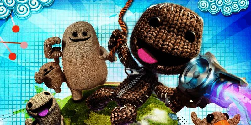 《小小大星球》系列标志性角色麻布仔的游戏截图，画面风格温馨可爱