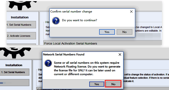 激活过程中弹出的确认对话框