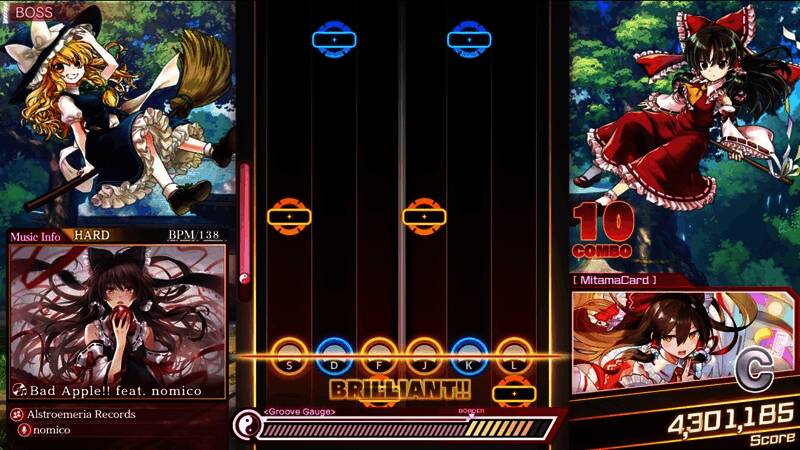 神乐关卡界面展示高速音符下落与精准打击效果