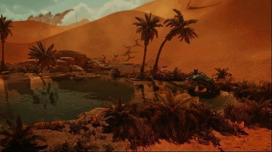 《怪物猎人：荒野》猎人与巨型怪兽对战画面