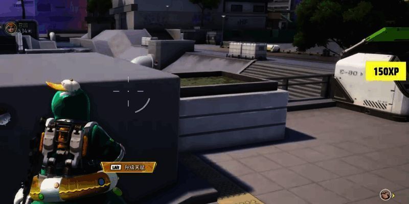 角色躲在墙角准备使用变变龙变身，神情专注