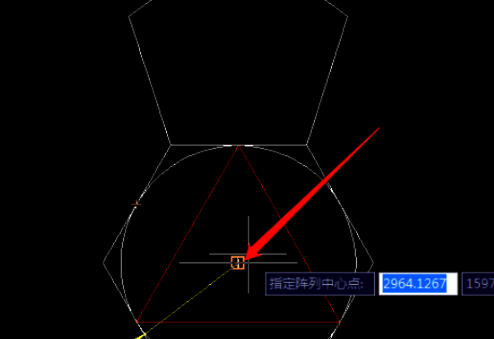 绘图界面显示已选中的五边形中心点