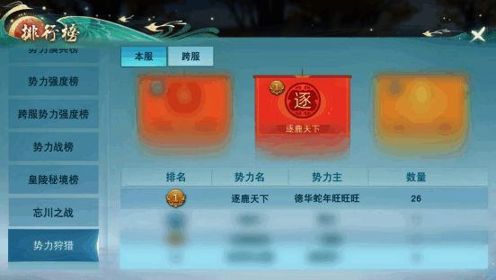 《天下》手游逐鹿天下势力战斗准备界面，成员表情专注