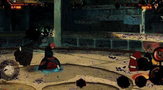 蝎操控巨型铁锤进行区域攻击，特效炫酷，画面动感十足