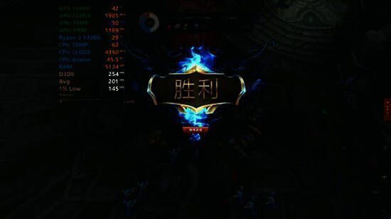 实际应用中的监控数据显示效果图，帧率数值位于屏幕左上角，清晰易读