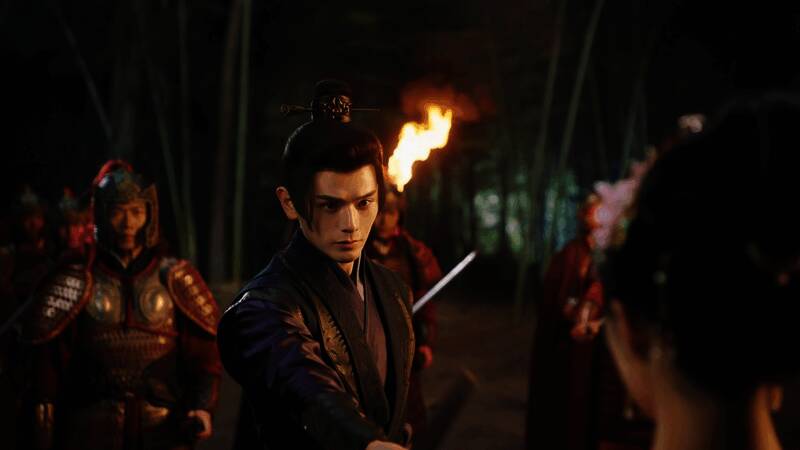 多个角色围坐议事的场景展示