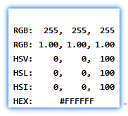 RGB数值显示界面，清晰展示红绿蓝三色通道的具体数值