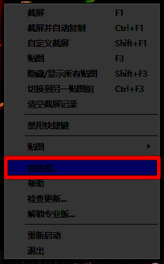 Snipaste首选项界面截图，红色圈出‘贴图’选项位置