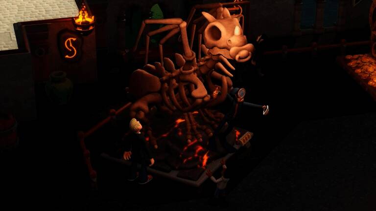 员工穿戴魔法装备的工作画面，展现奇幻风格的职业装扮