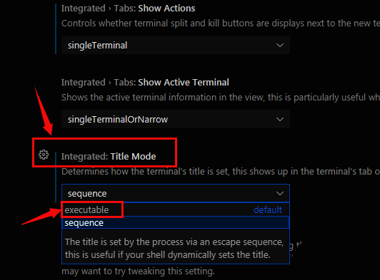 标题模式设置界面特写，清晰展示下拉菜单选项分布情况