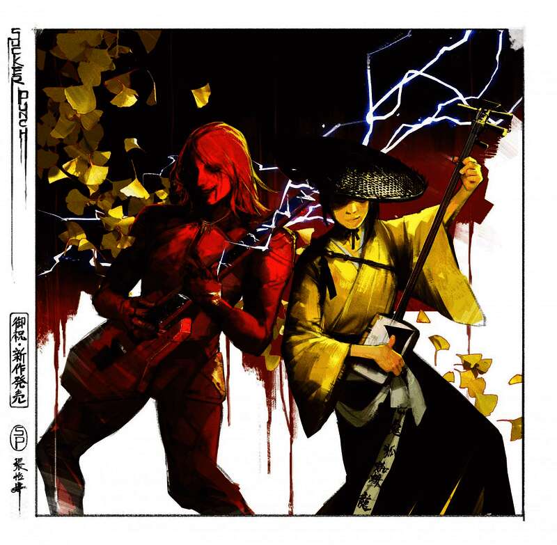 《死亡搁浅2》主角山姆与神秘角色互动场景，背景为荒芜废土世界