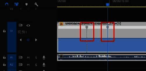 在时间线上添加两个关键帧以设定变速区域
