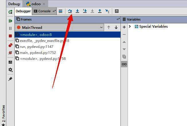 调试工具栏包含多个代码执行控制按钮
