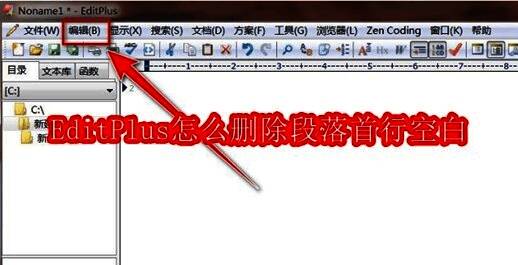 EditPlus软件界面展示，顶部菜单栏高亮显示编辑选项