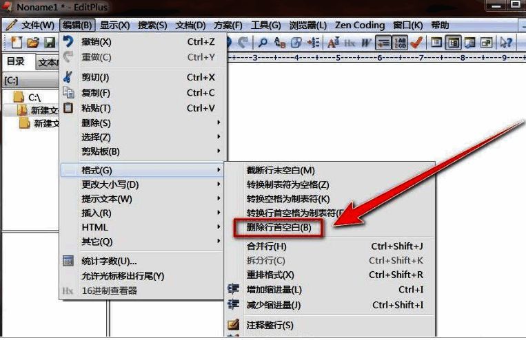 删除行首空白功能执行后的效果对比图，段落整齐排列无空格