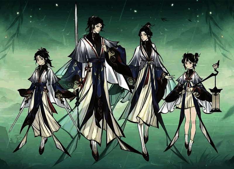 限定时装‘飞燕栖春’展示图，整体采用飞燕与纸鸢元素设计，风格清新灵动