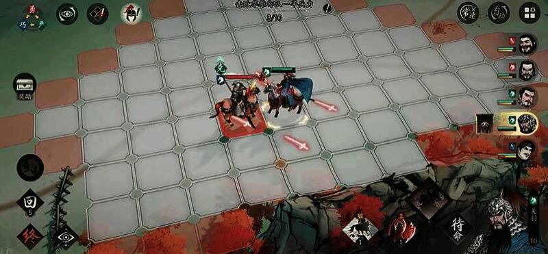 战斗进入第三回合，敌方刷新重甲兵，角色处于激烈交战状态