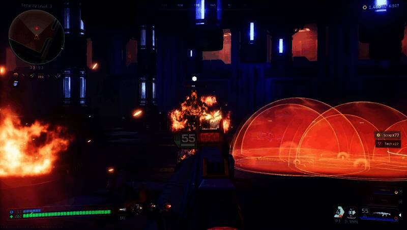 死域Rogue游戏画面，玩家手持武器在太空中与成群敌人激战