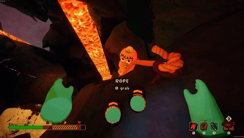 PEAK游戏画面，玩家团队在险峻山峰上艰难攀爬