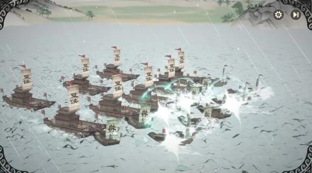 游戏最终战斗成果展示画面，呈现胜利舰队整齐列队与庆祝特效