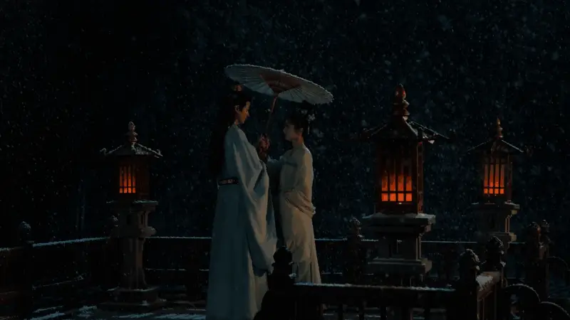 雨中独行，意境深远，营造出孤寂与坚韧氛围