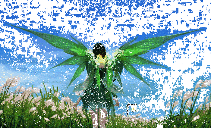 青芷浮翎羽翼动态展示，翠绿叶片随风舞动，光影流动