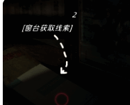 厕所内部场景，墙面贴有奇怪纸条，地上散落着物品