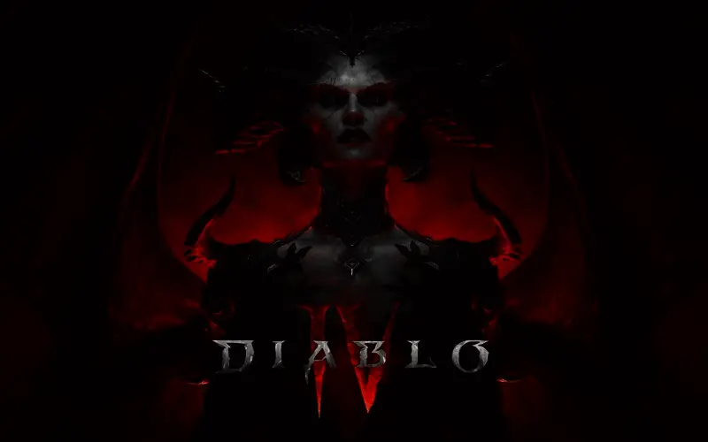 《暗黑破坏神4》游戏内战斗场景，角色释放华丽技能对抗恶魔