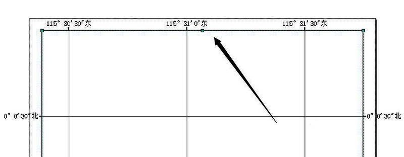 地图经纬度标注特写，数字清晰可见，排版整齐