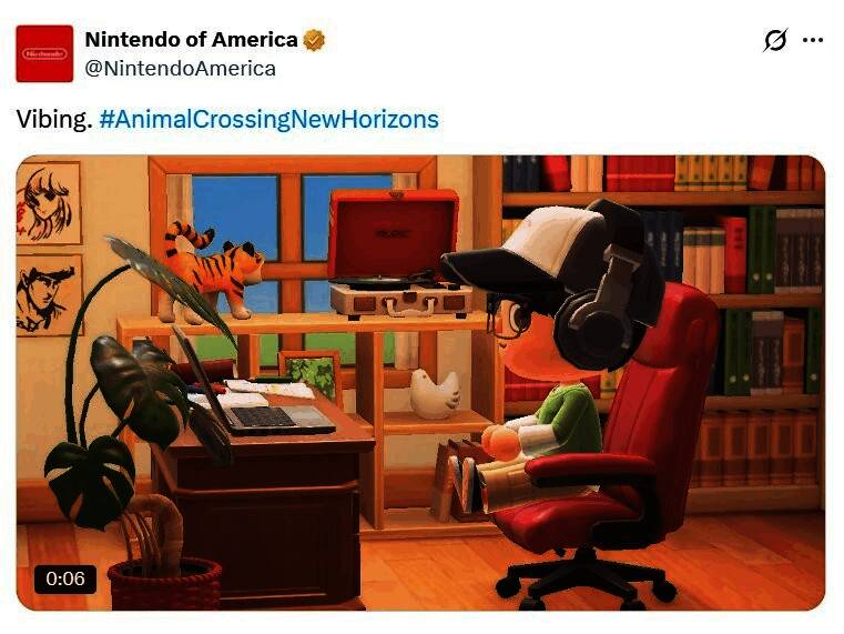 《集合啦!动物森友会》角色模仿Lofi Girl动画场景