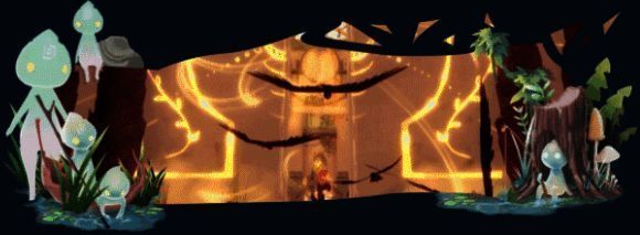 莉莉与萨迪合力对抗巨型虚空怪物，场景中弥漫着诡异能量，战斗场面震撼