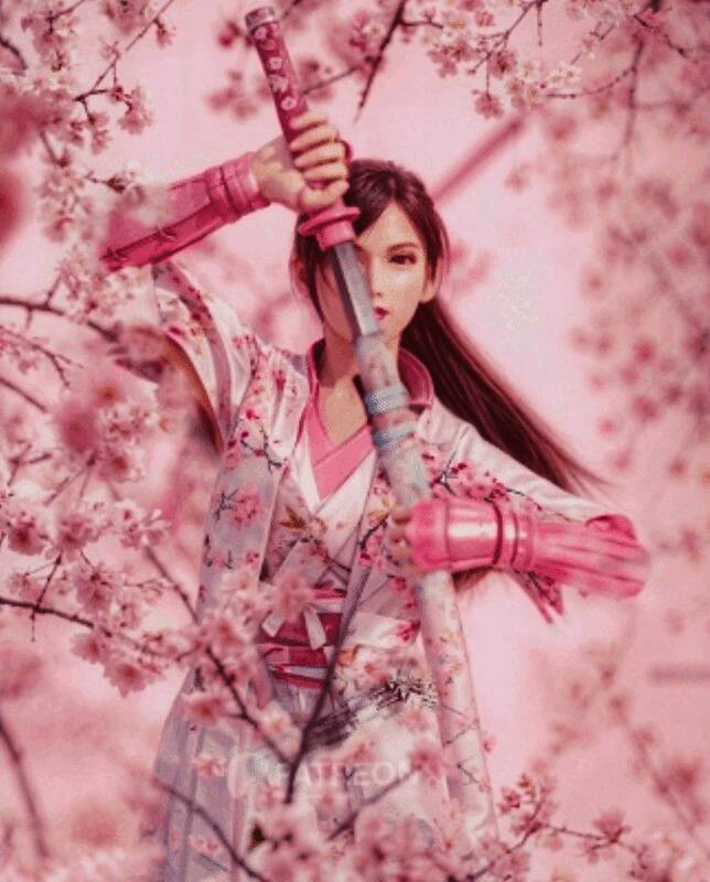 蒂法身穿水手服，黑色丝袜搭配高跟短靴，背景为城市夜景